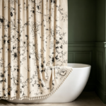 Soft Watercolor Wildflower Sheer Shower Curtain for Bathroom