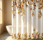 Autumn Foliage Butterfly Print Shower Curtain