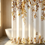 Autumn Foliage Butterfly Print Shower Curtain