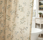 Watercolor Floral Pattern Bathroom Shower Curtain