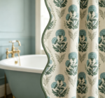 Wildflower Print Linen Shower Curtain