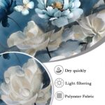 Navy Blue and Gold Floral Shower Curtain - Image 2