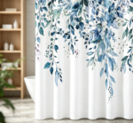 Vintage Brown Vine Floral Print Beige Shower Curtain