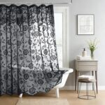 Black Tassel Lace Shower Curtain