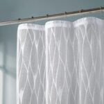 Floral Lace Striped Shower Curtain - Image 2