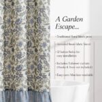 Blue-Green Vintage Floral Ruffled Shower Curtain - Image 2